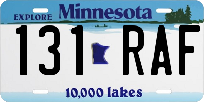 MN license plate 131RAF