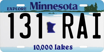 MN license plate 131RAI