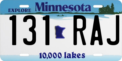 MN license plate 131RAJ