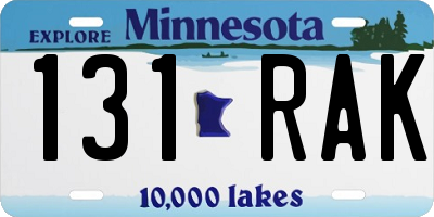 MN license plate 131RAK