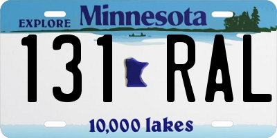 MN license plate 131RAL