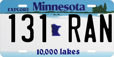 MN license plate 131RAN