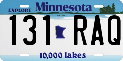 MN license plate 131RAQ