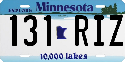 MN license plate 131RIZ