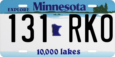 MN license plate 131RKO