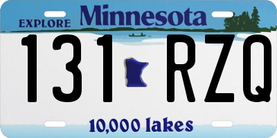 MN license plate 131RZQ