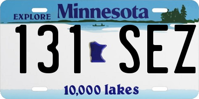 MN license plate 131SEZ