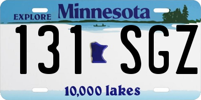 MN license plate 131SGZ