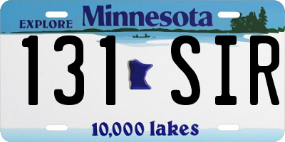 MN license plate 131SIR