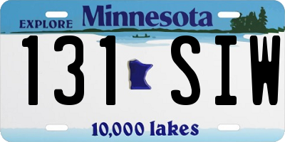 MN license plate 131SIW