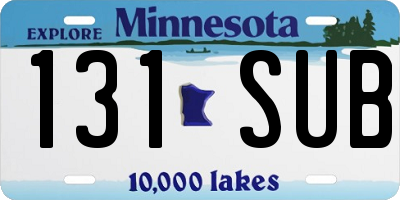 MN license plate 131SUB