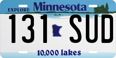 MN license plate 131SUD