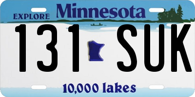 MN license plate 131SUK