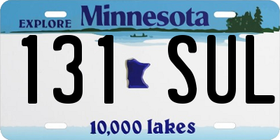 MN license plate 131SUL