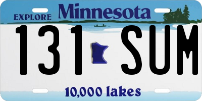 MN license plate 131SUM