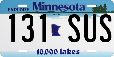 MN license plate 131SUS