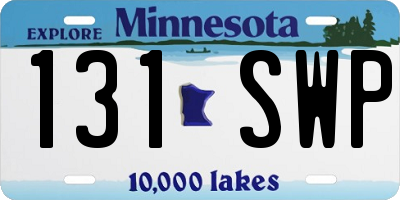 MN license plate 131SWP