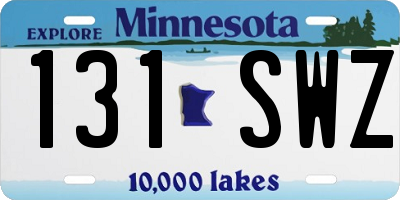 MN license plate 131SWZ