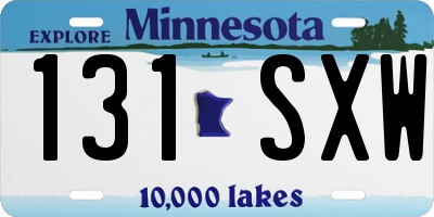 MN license plate 131SXW