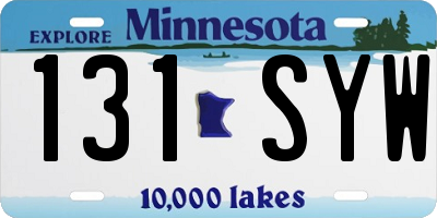 MN license plate 131SYW