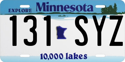 MN license plate 131SYZ