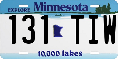 MN license plate 131TIW