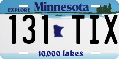 MN license plate 131TIX