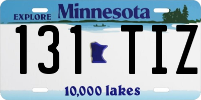 MN license plate 131TIZ