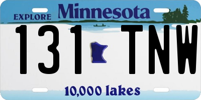 MN license plate 131TNW