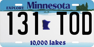 MN license plate 131TOD