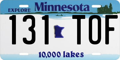 MN license plate 131TOF