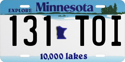 MN license plate 131TOI