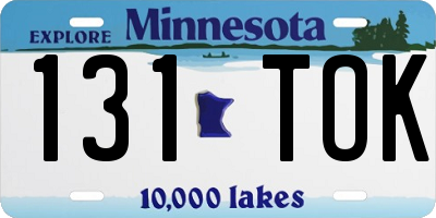 MN license plate 131TOK