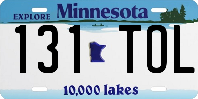 MN license plate 131TOL