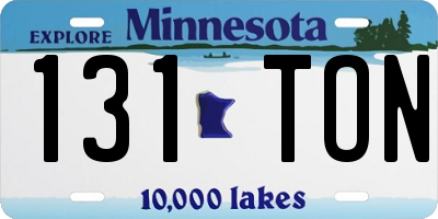 MN license plate 131TON
