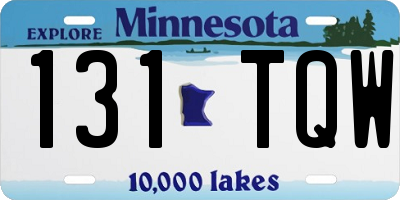 MN license plate 131TQW