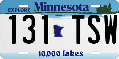 MN license plate 131TSW