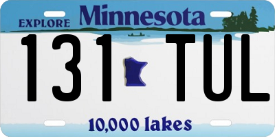 MN license plate 131TUL