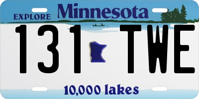 MN license plate 131TWE