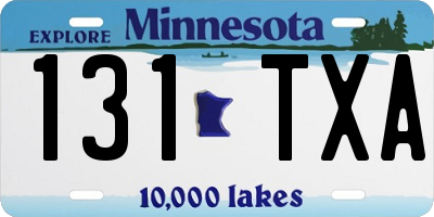 MN license plate 131TXA