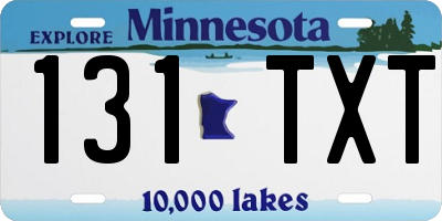 MN license plate 131TXT