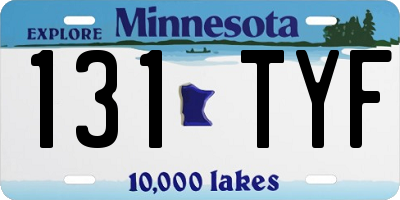 MN license plate 131TYF