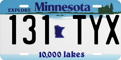 MN license plate 131TYX