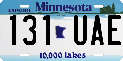 MN license plate 131UAE