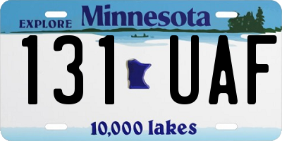 MN license plate 131UAF