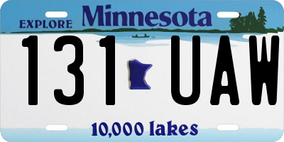 MN license plate 131UAW