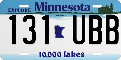 MN license plate 131UBB