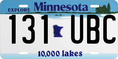 MN license plate 131UBC