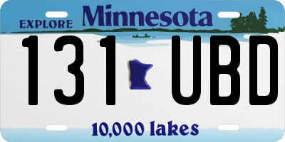 MN license plate 131UBD