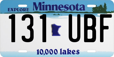 MN license plate 131UBF